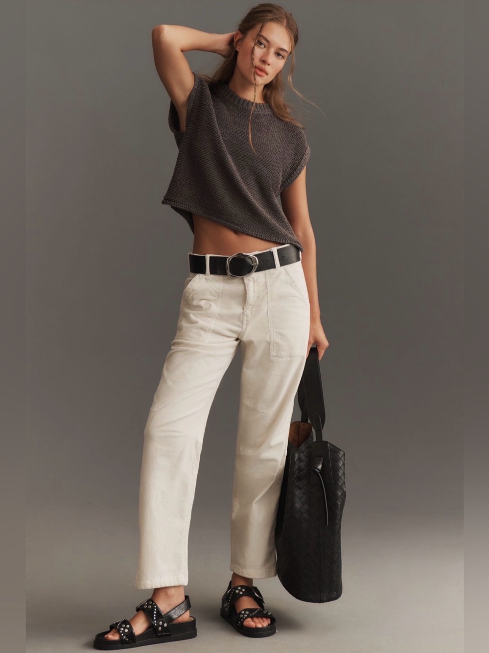 NWOT Anthropologie Pilcro Wanderer Cream Corduroy Pants - Classic Relaxed Fit